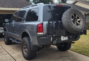 Rear bumper with swing arm for Nissan Armada